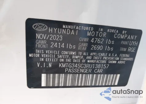 2024 Genesis G70 2.5T Rwd из США, поврежденный, VIN KMTG34SC3RU138157